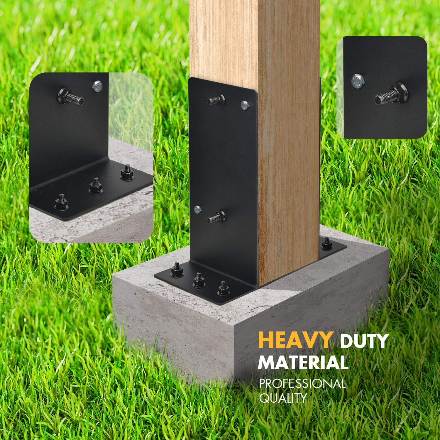 Snapklik.com : Heavy Duty Steel Post Base, 6x6