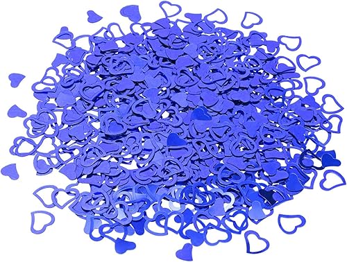 ONLYKXY 1200 piezas de confeti en forma de corazón, decoración de mesa de boda, confeti con purpurina para fiesta de boda (azul)