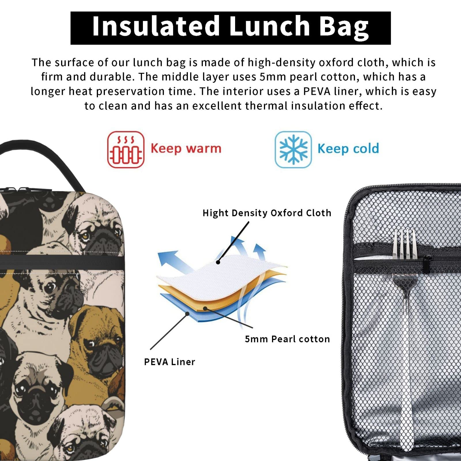 Borse per il pranzo isolate con pinguino che canta Borsa termica