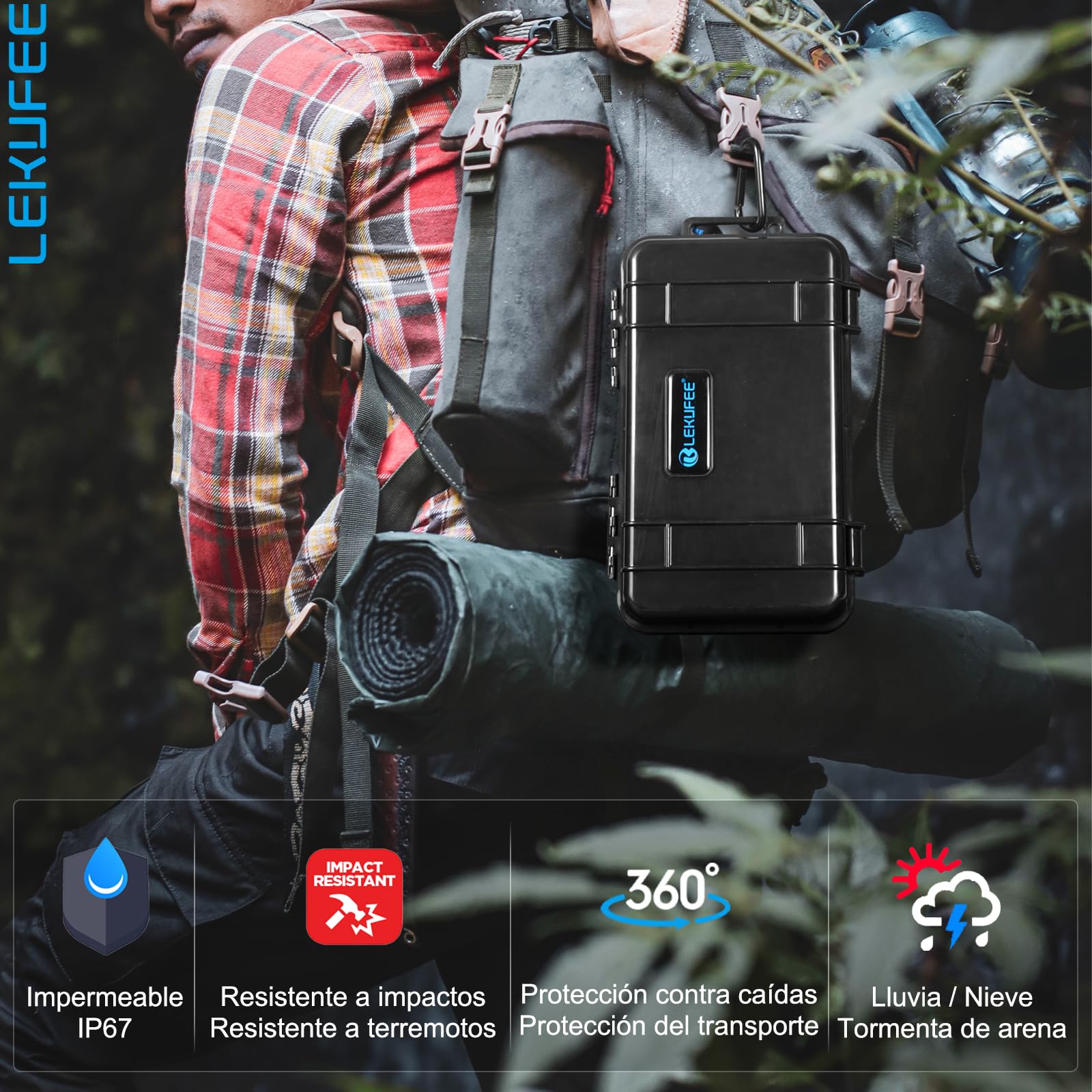 LEKUFEE Estuche Rígido Impermeable para dji Osmo Pocket 4, dji Pocket 3, Pack Estándar, Pack para Creadores, Pack Esencial y Accesorios (Bolsa Solamente)