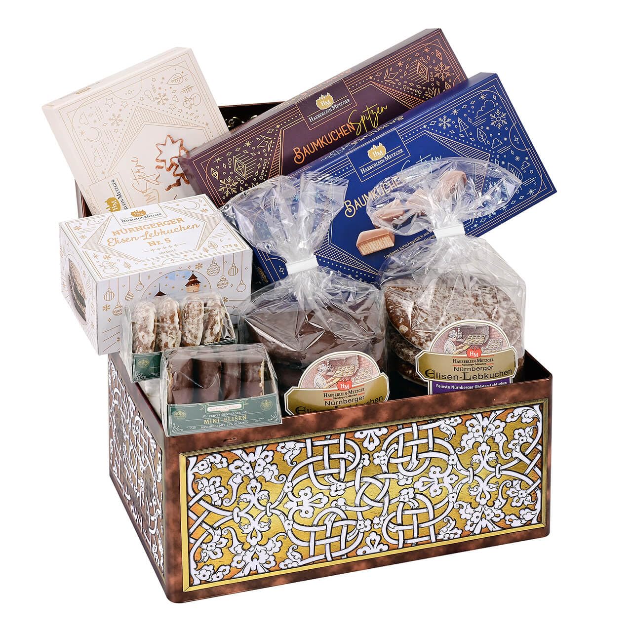 Ornament Geschenktruhe mit Lebkuchen, ca. 1.150 g, Weihnachten