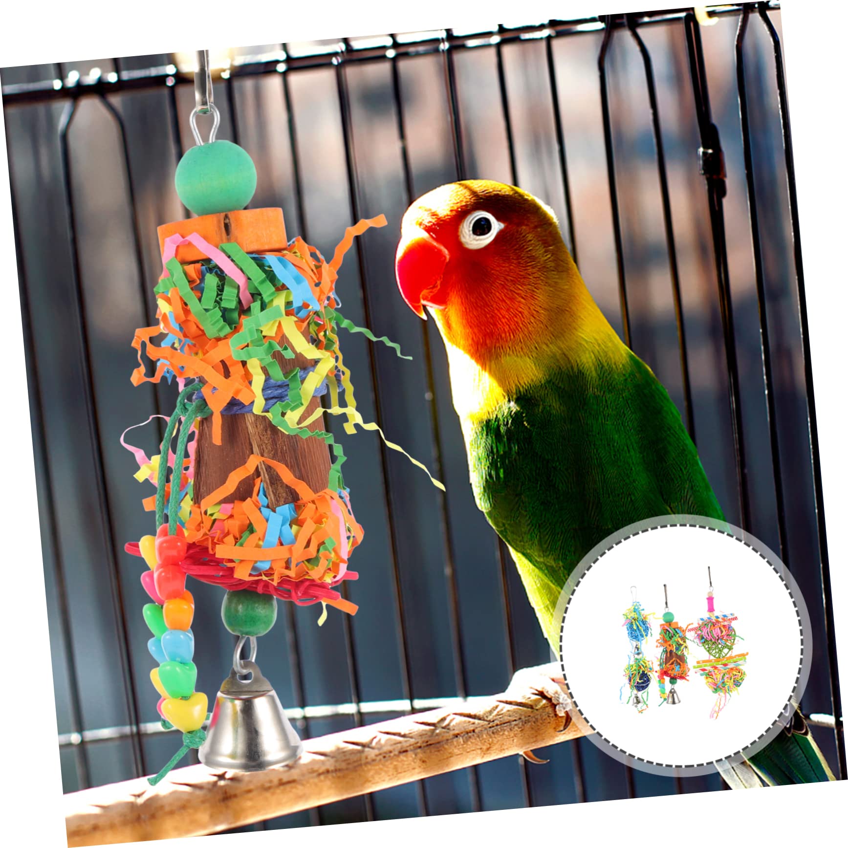 BESPORTBLE 12pièces Jouet à Mâcher pour Perroquet Jouet Suspendu pour Oiseaux Accessoire De Cage pour Oiseaux Aléatoires