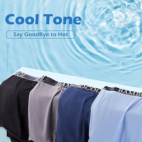 Miniatura 7 de BAMBOO COOL Men's Cool Breathable Mesh Underwear Moisture-Wicking Boxer Briefs Performance 4 Pack