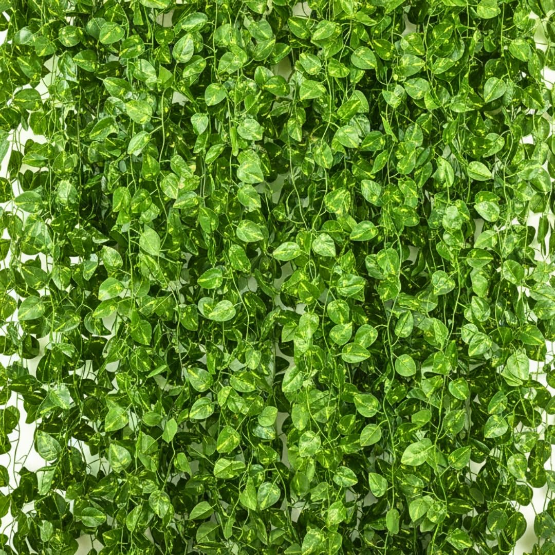 fancymart Artificial Green Money Plant Ivy Leaf Hanging Vine Creeper for Home Décor (7 Feet, Pack of 2)