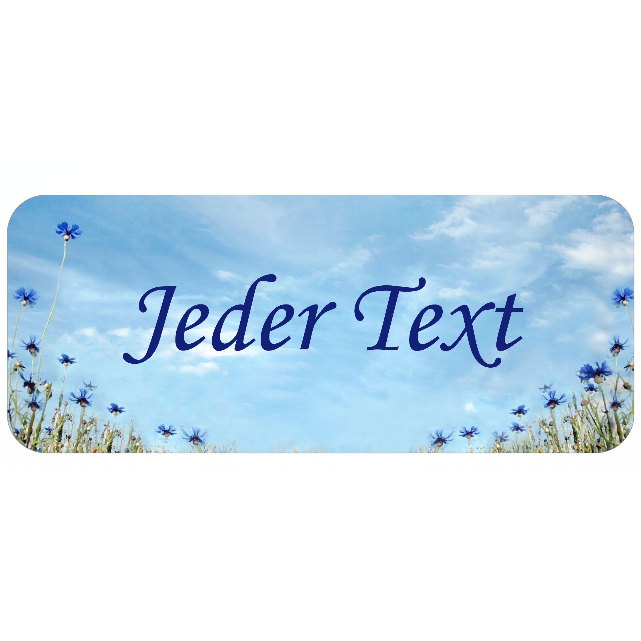 Adress-Etiketten - Adress-Aufkleber 'Kornblumen' mit Ihrem Wunschtext, 160 Stück, ca. 56 x 23 mm, für 1 bis 5 Zeilen Text