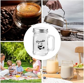 Amazon｜蓋付きミニガラス瓶、コーヒーシロップディスペンサー, 透明な