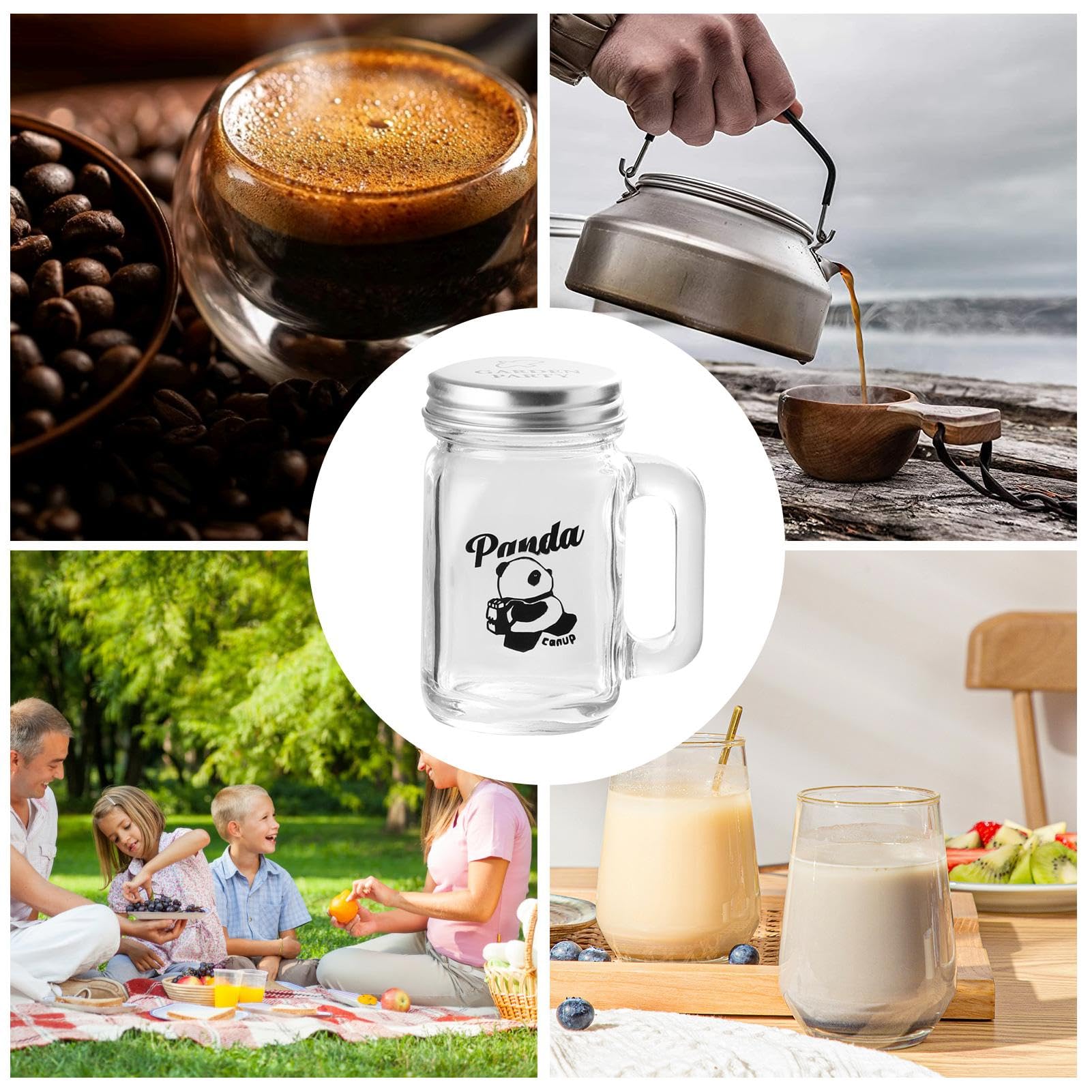 Amazon｜蓋付きミニガラス瓶、コーヒーシロップディスペンサー, 透明な