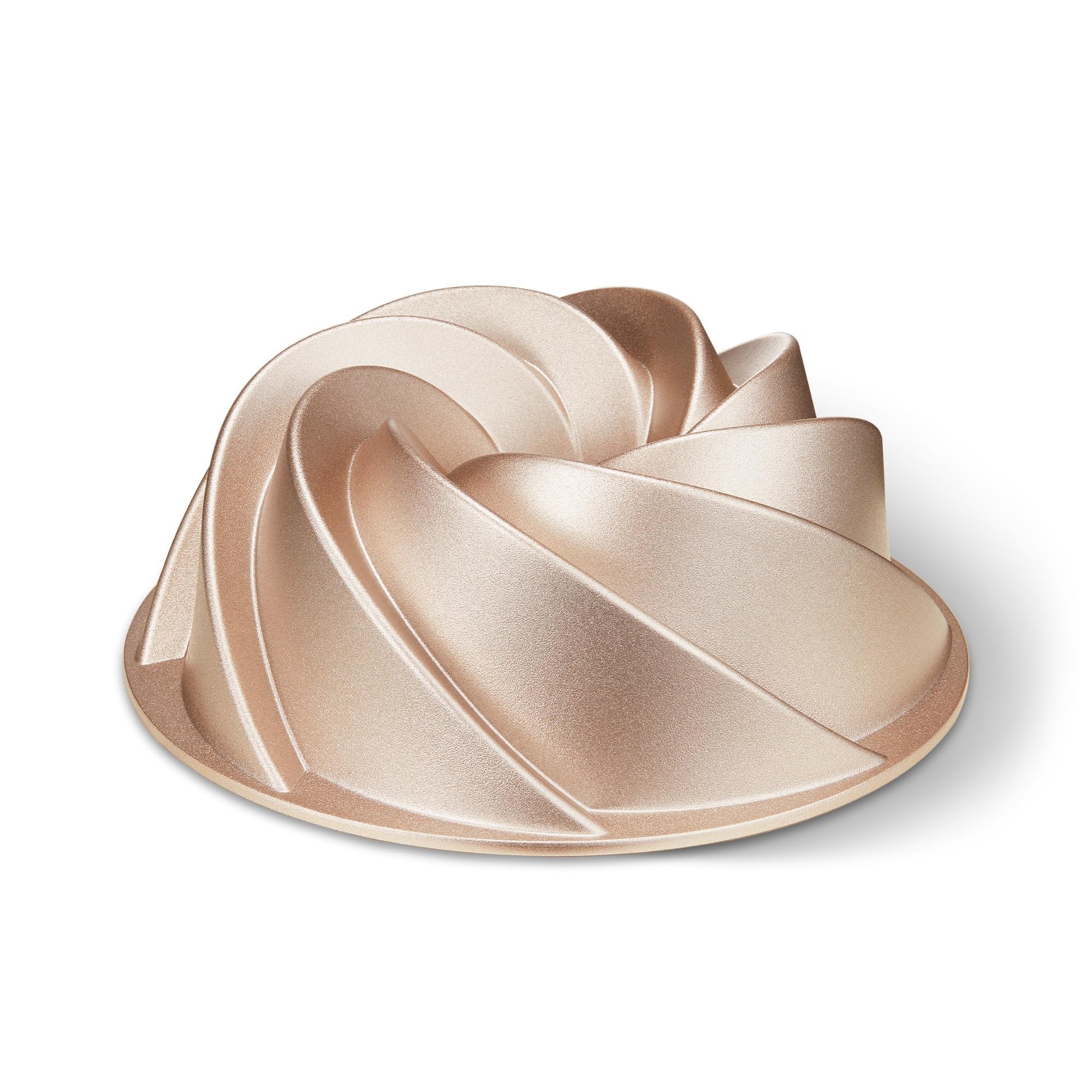 KITESSENSU Antihaft Gugelhupfform, 24 cm Aluminium Kuchenform, 1,8 L schwere Gugelhupf Backform, langlebig, rost- und kratzfest, Rose Gold