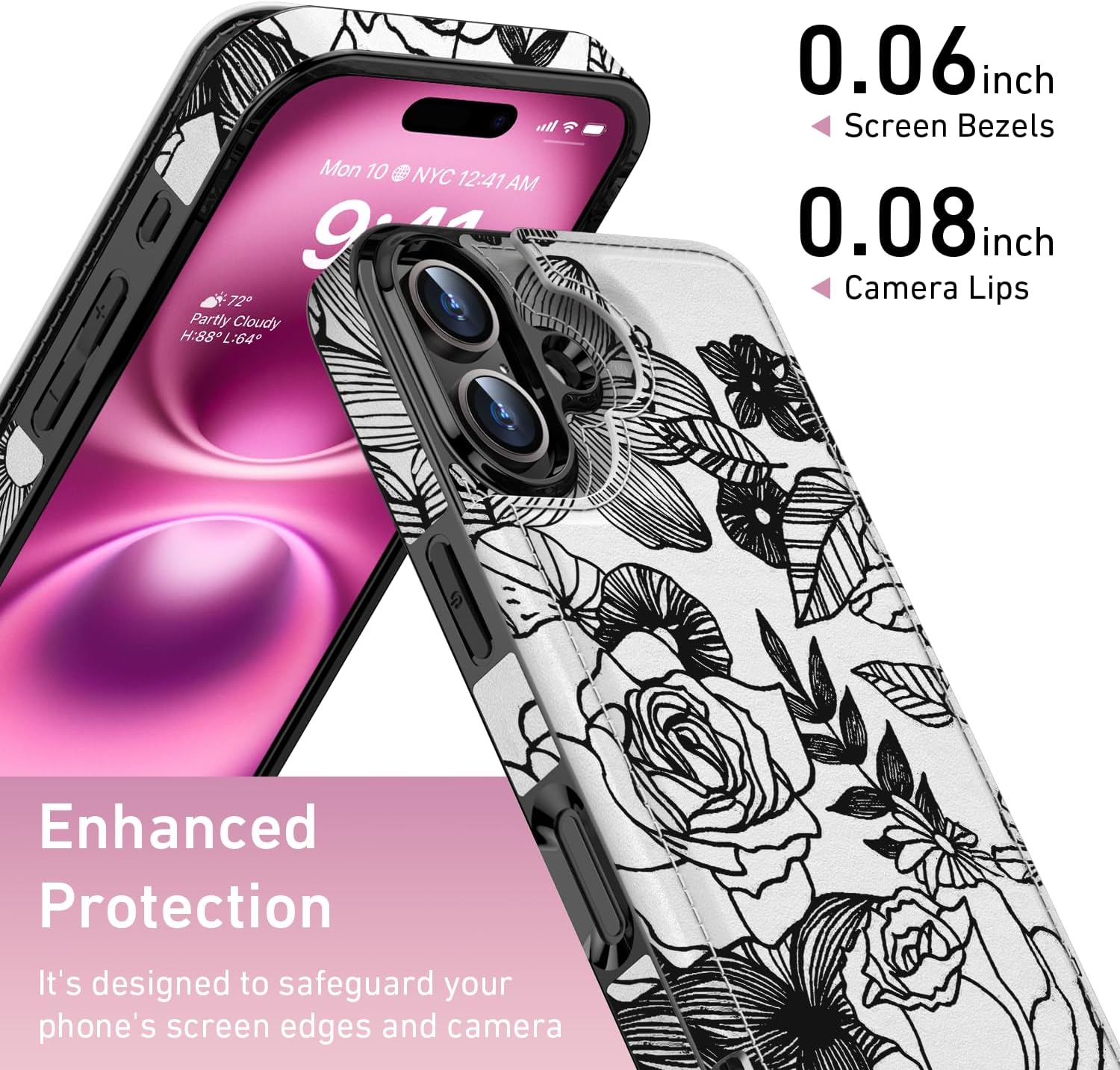 FUNMIKO for iPhone 16 Plus Wallet Case, Card Holder, RFID-Blocking image 3