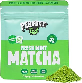 PerfectTed Fresh Mint Matcha Powder, Ceremonial Grade Japanese, 75g (30 Servings), Perfect for Iced Lattes & Smoothies | Premium Matcha Fuel | with L-Theanine | Natural Flavour | Vegan