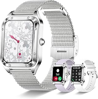 Iaret Smart Watch for Women (Call Receive Dial), Smart Watches for Android iOS Phones Smartwatch with AI Voice Control Heart Rate Sleep Monitor Pedometer Waterproof Activity Tracker Silver