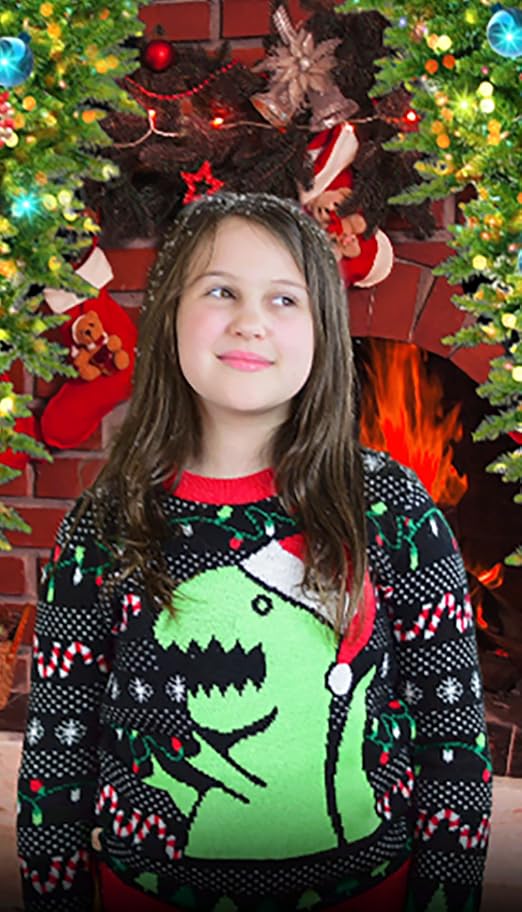 Amazon.com: Tstars Kids Ugly Christmas Sweater Dino Gamer Swishmas