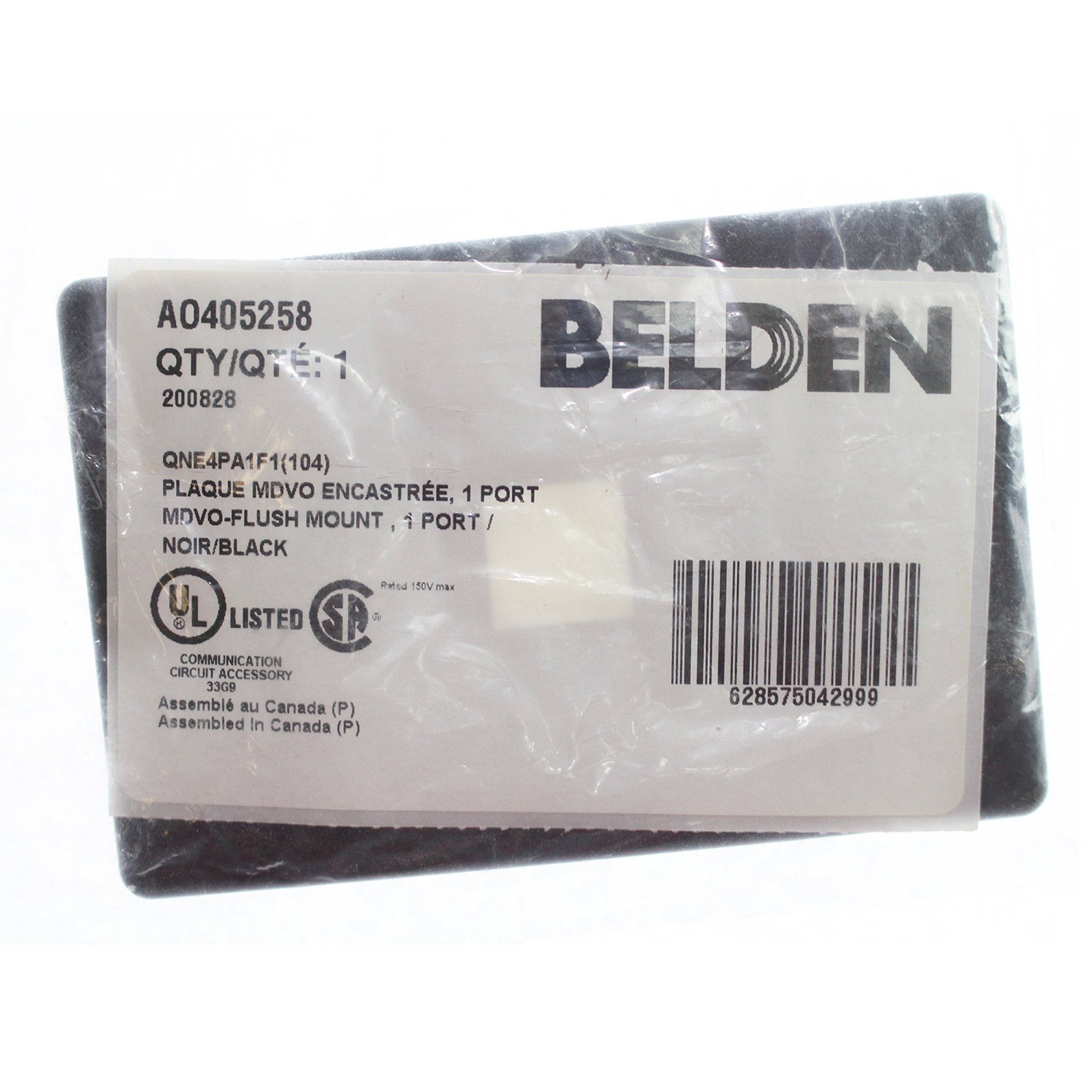 Amazon.com: Belden CDT A0405258 Network Face Plate, 1 Port, Black