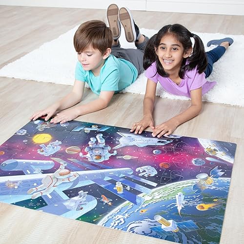 Miniatura 2 de Melissa & Doug Outer Space - Rompecabezas de cartón que brilla en la oscuridad, 48 piezas, para niños y niñas a partir de 3 años, certificado FSC