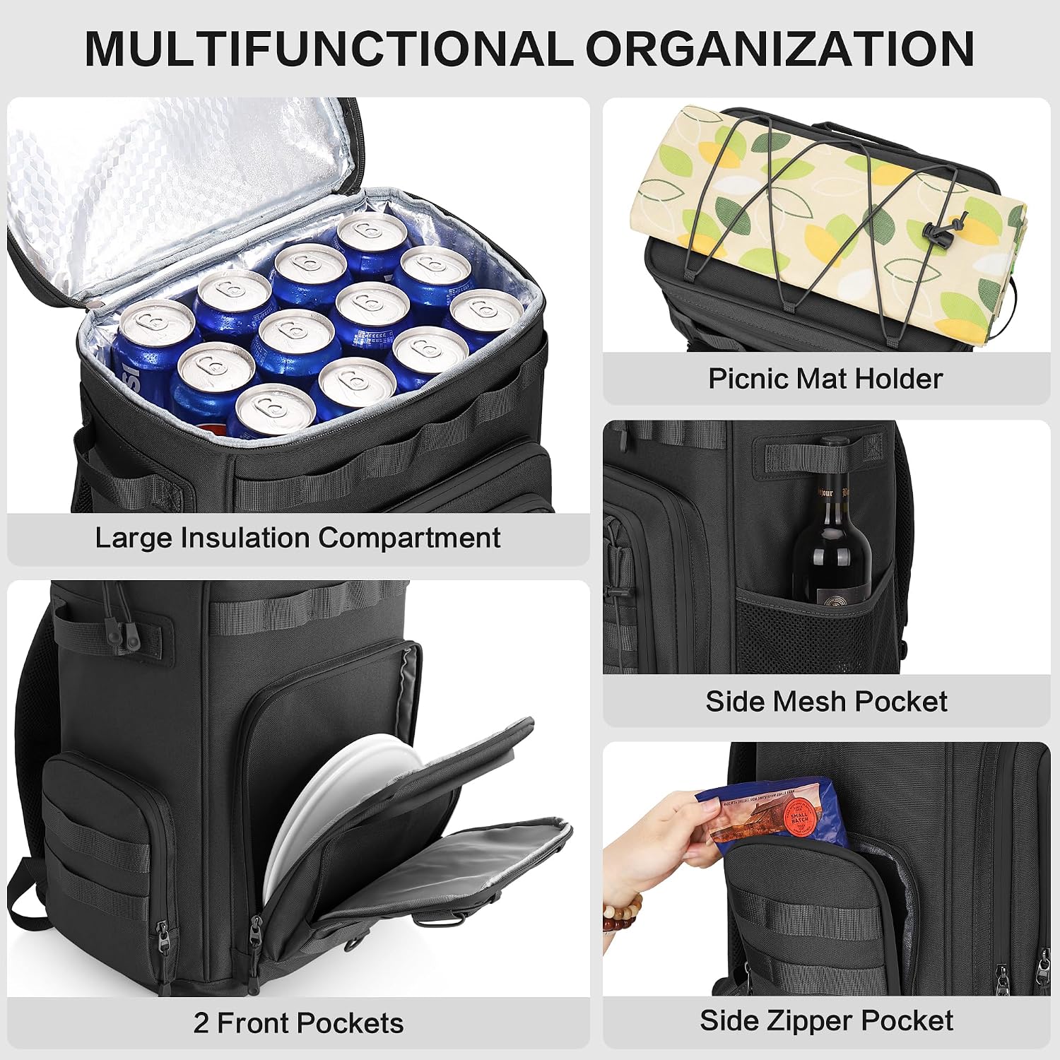 Hafmall 48 Can Tactical Cooler Backpack Insulated, Leak Proof