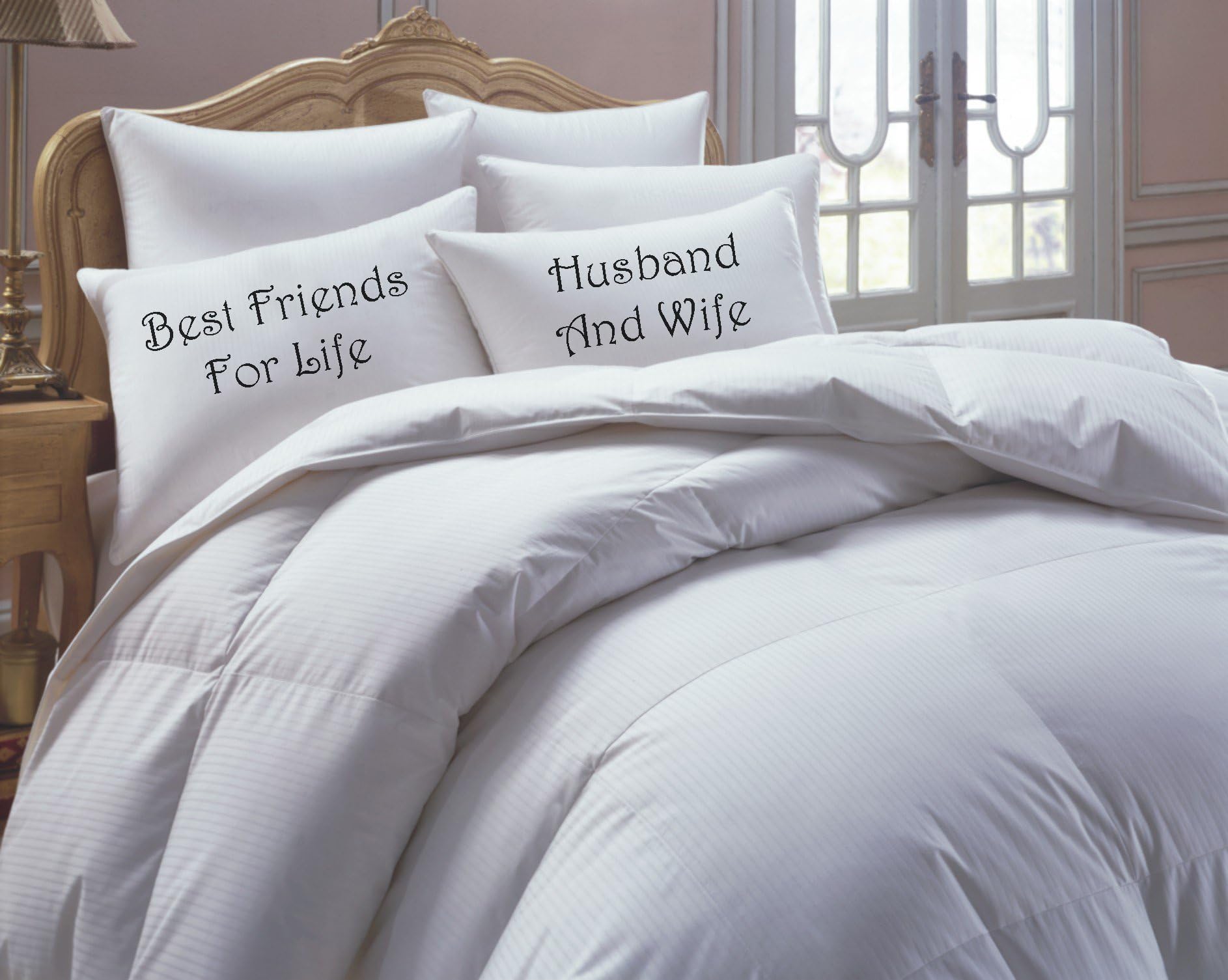 Friends For Life Husband And Wife Pillowcase Set NEW