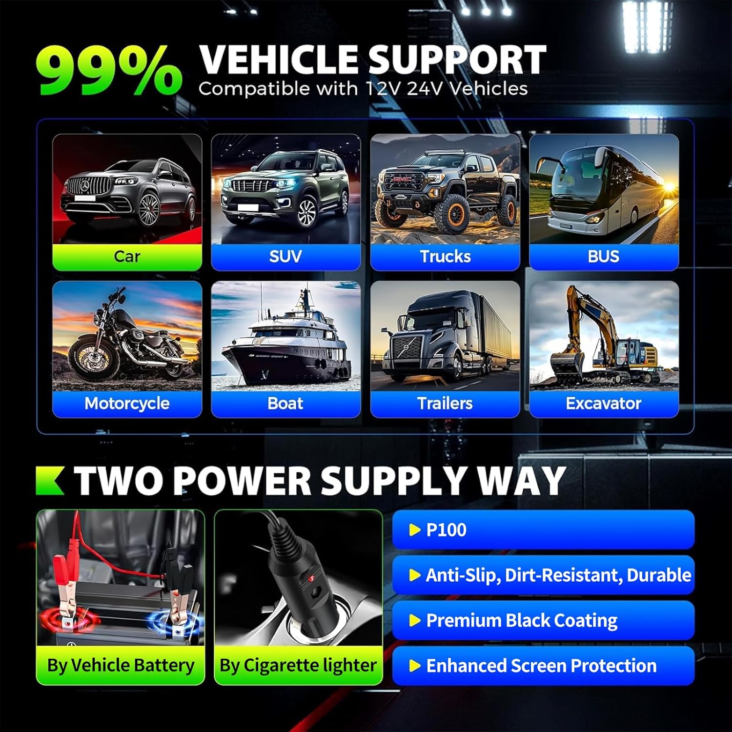 12V Vehicle Electrical System Circuit Tester - 4-in-1 Multimeter for Voltage, Polarity, Continuity & Short Circuit Detection, Auto Diagnostic Tool with LCD Display