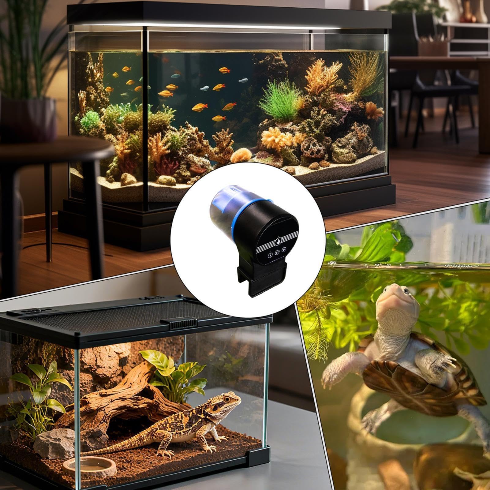 Automatyczny Karmnik Akwariowy Inteligentny Podajnik 3-Trybowy Dla Zwierząt