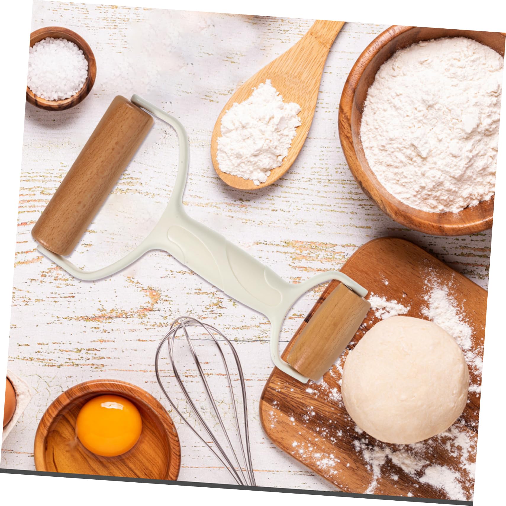 IMIKEYA 5piezas Rodillo De De Doble Para Hornear Utensilio De Cocina Para Pizza y Pastelería Rodillo De Madera y De Limpiar