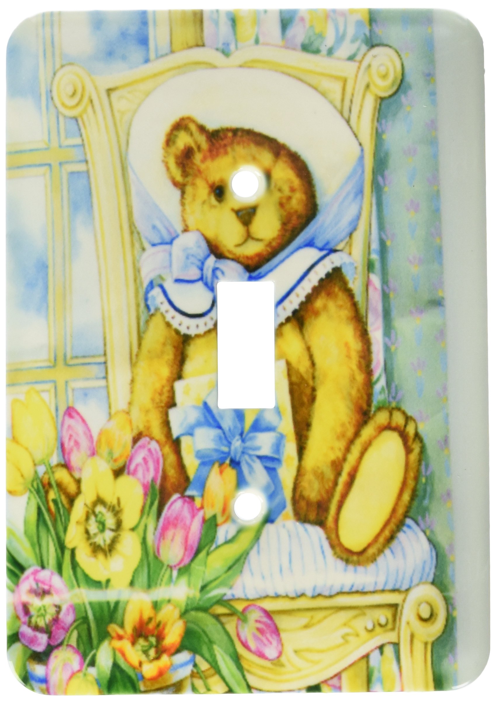 Interrupteur à bascule simple décoration murale motif ours en peluche