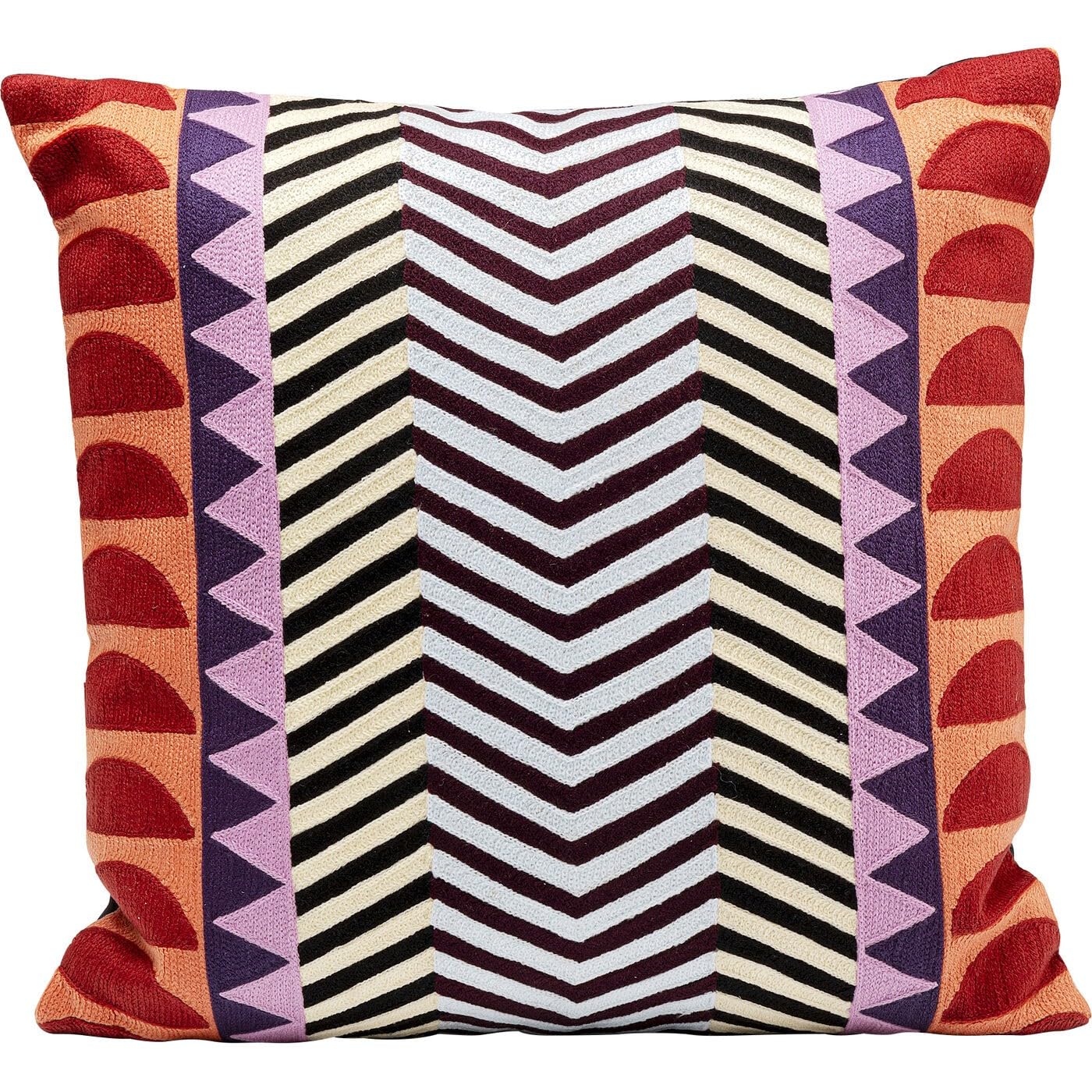 Kare Design Kissen Colour Block Zig Zag, Mehrfarbig, 45x45 cm, Abnehmbarer Bezug mit Reißverschluss, Dekokissen inklusive Füllung, Zierkissen, Sofakissen