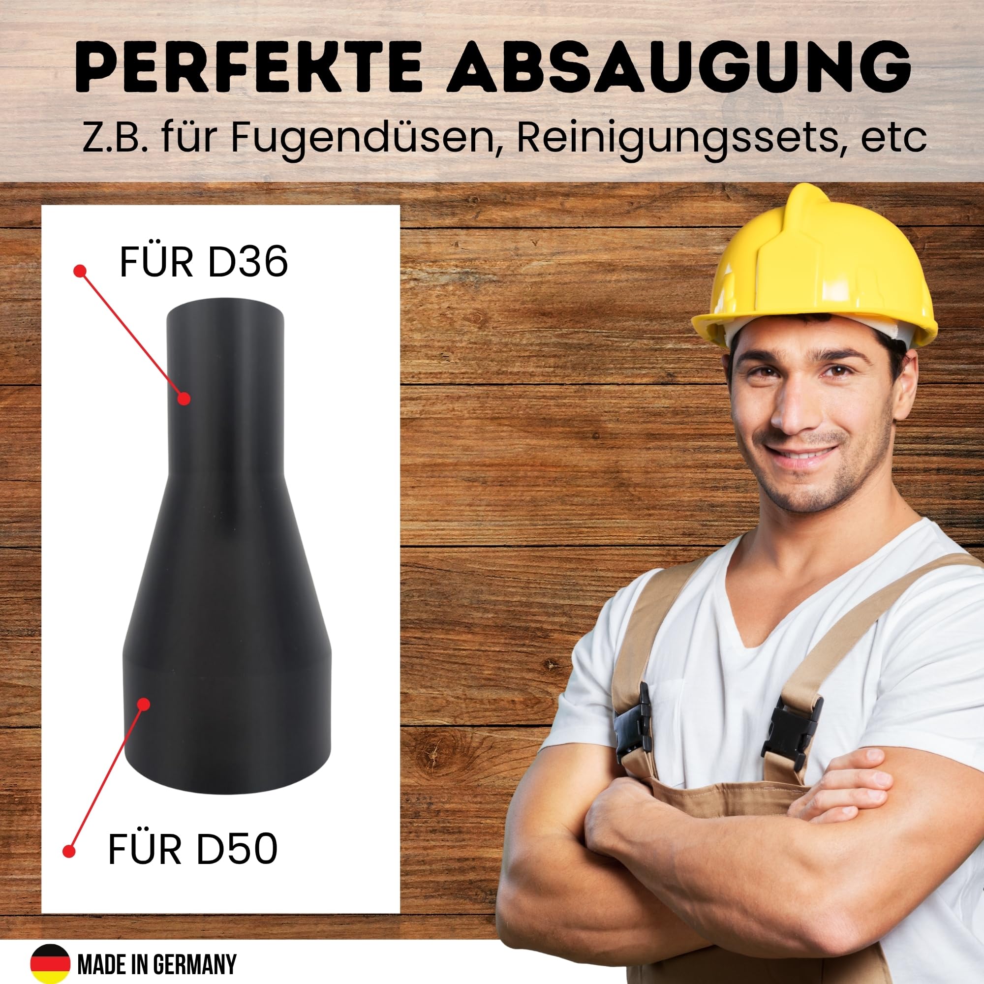 Adattatore di aspirazione D 50 D 36 compatibile con Festool Aspirapolvere Adattatore D50 D36