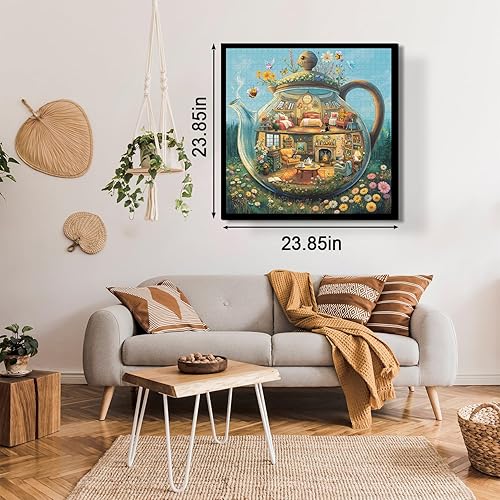 Miniatura 3 de Rompecabezas de casa de tetera de 1000 piezas para adultos, rompecabezas de jardín de mariposas coloridas, rompecabezas de arte desafiantes como