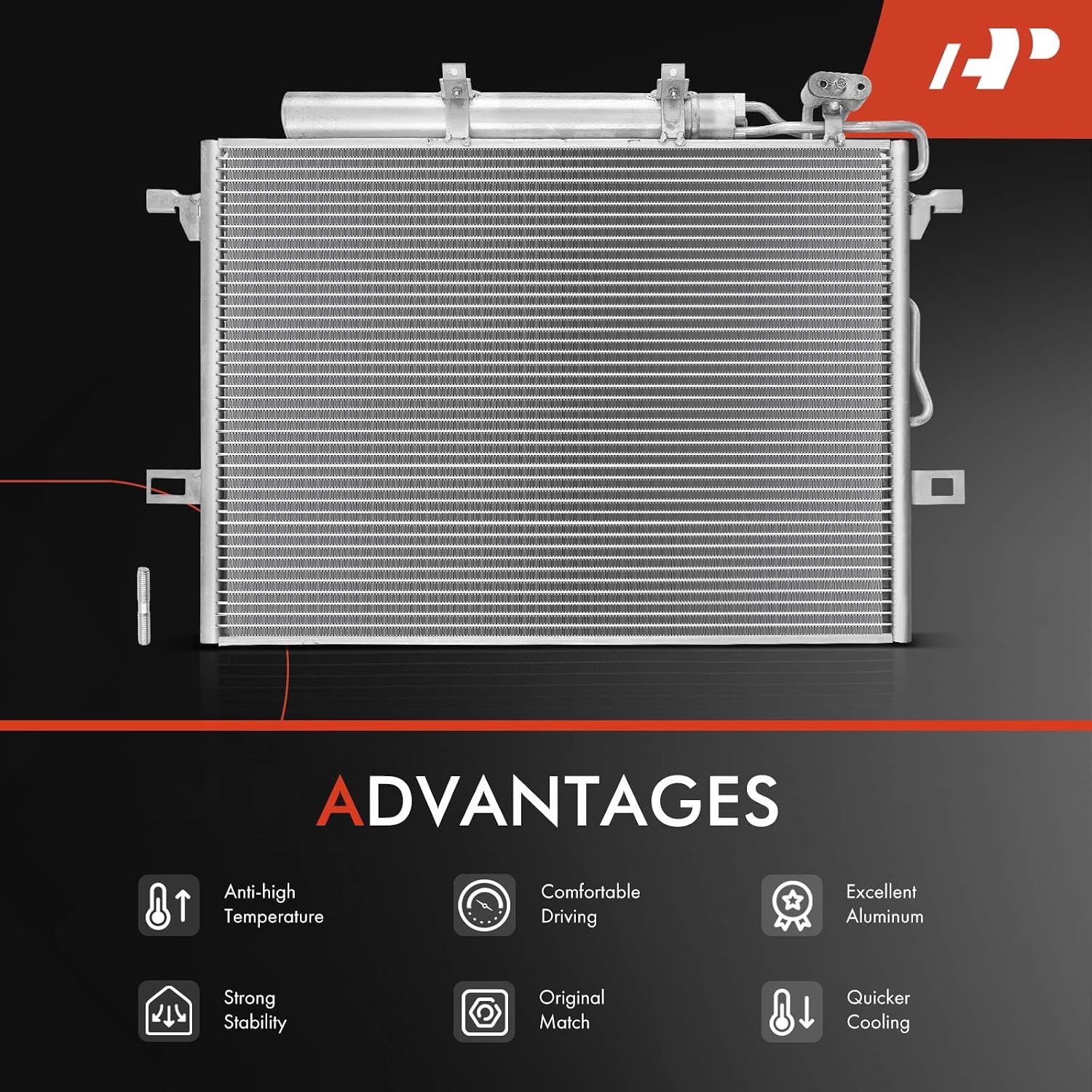 A-Premium Air Conditioning A/C Condenser Compatible with Mercedes-Benz E-Class E300, E320, E350, E500, E550, E55 E63 AMG - CL-Class CL550, CLS550, CLS63 AMG, SL550, Replace# 3159, A2115000254