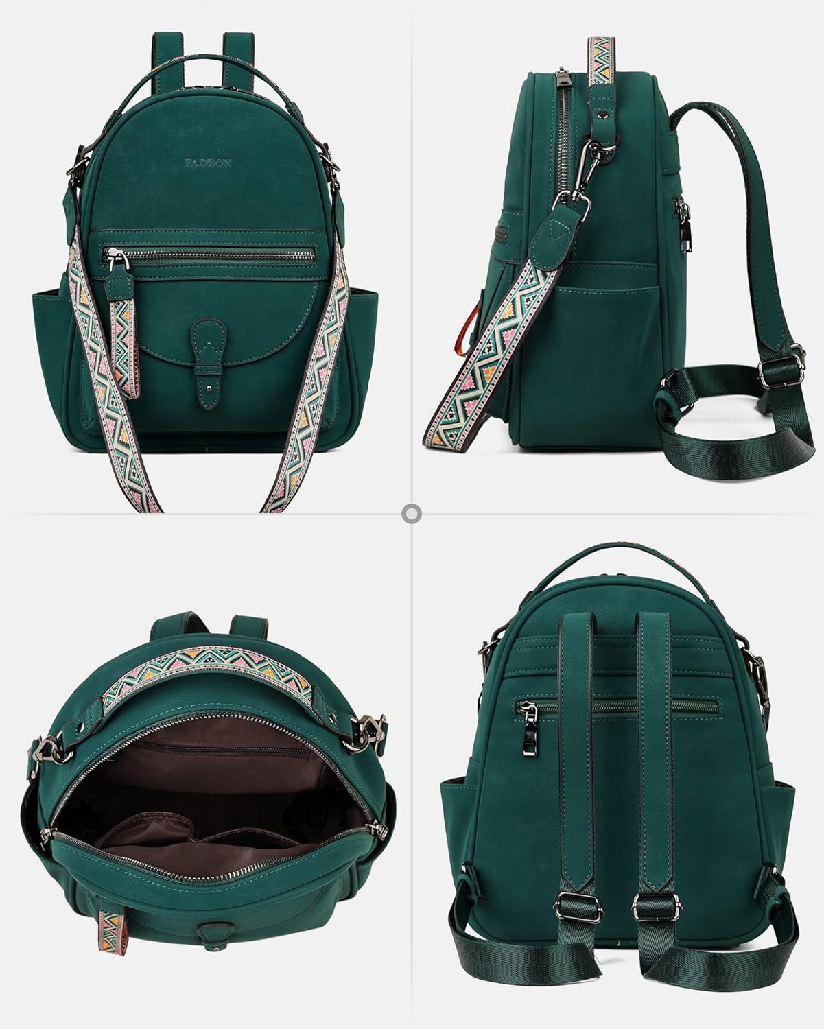 FADEON Mini Backpack Purse for Women, Designer Leather Cute Roomly Small Backpacks, Ladies Shoulder Backpack Fashion Handbag - Image 6