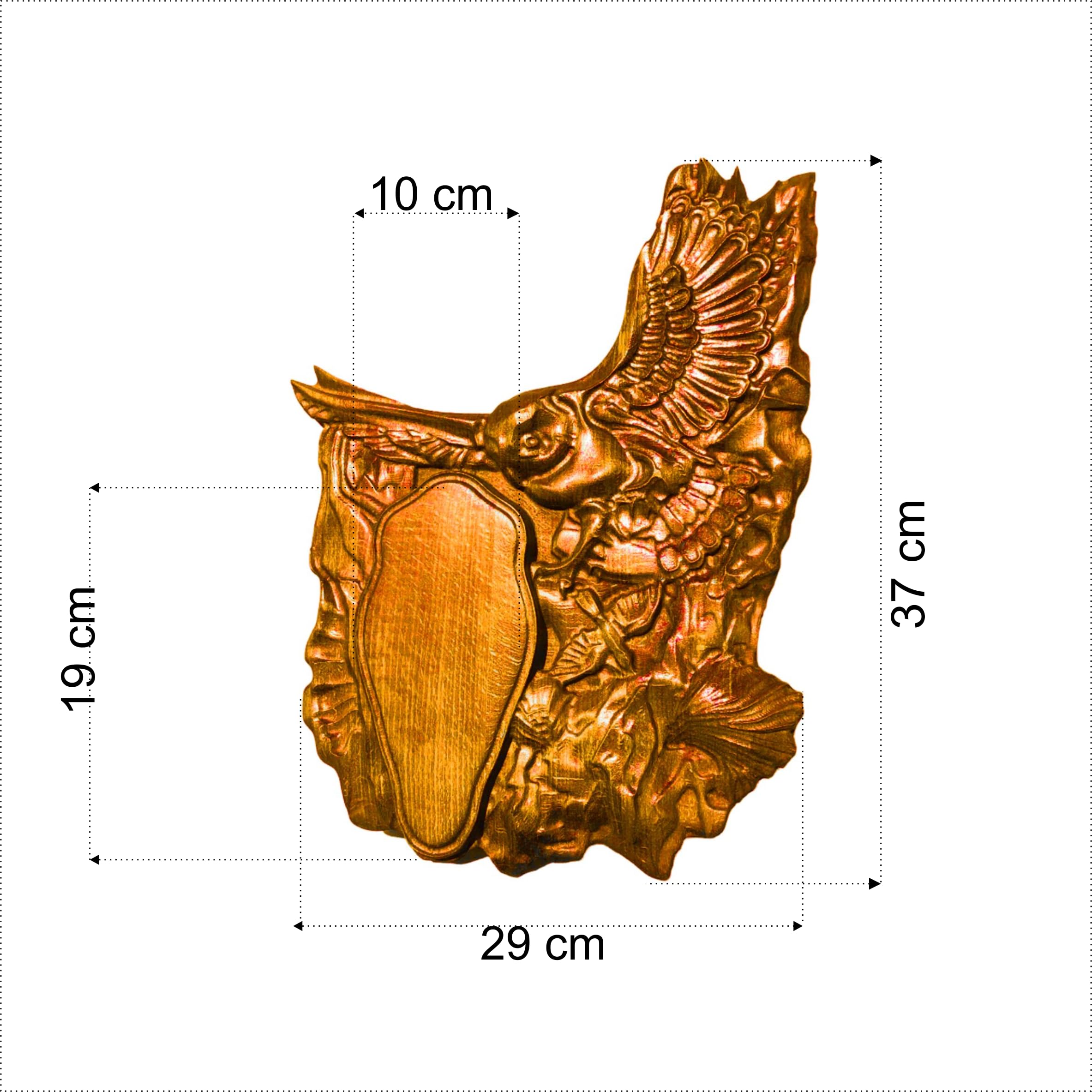 Trophy Shield - Tablero de madera de haya maciza para cazar trofeos de cornamenta como jabalí, ciervo, cabras (KS) (roble rústico)