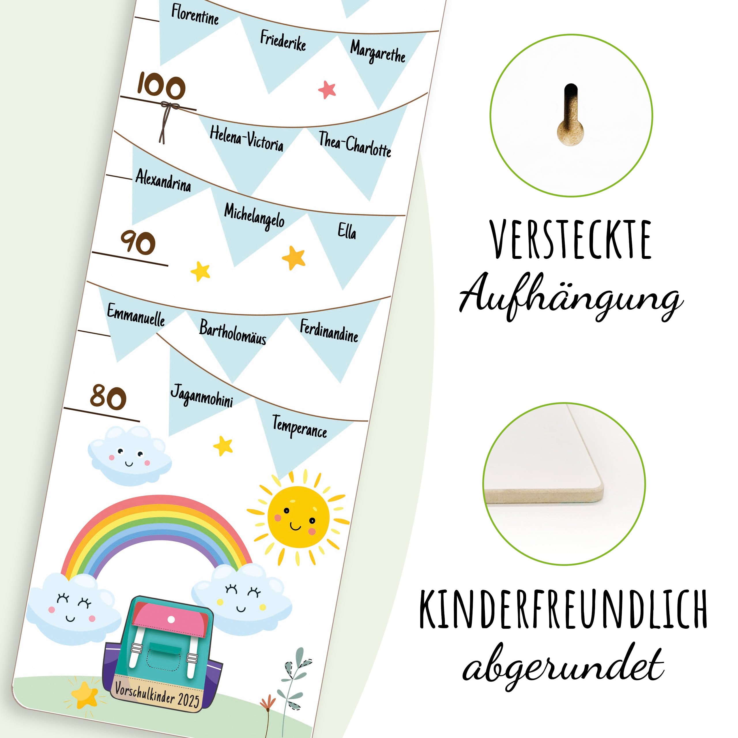 Holzura Erzieherin Geschenk Holz Messlatte - Personalisiert Mit Namen Der Kinder - Abschiedsgeschenk Erzieherin, Danke Geschenk