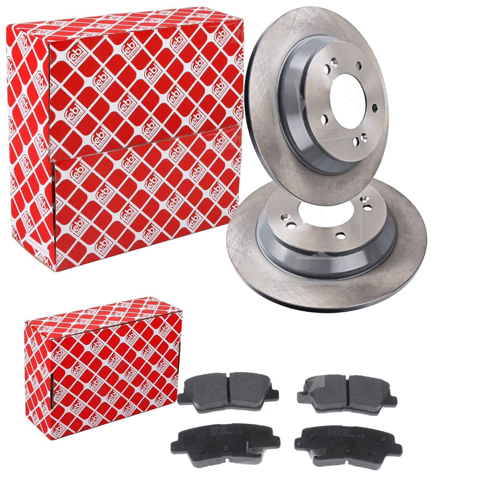 Febi Bremsscheiben 284mm + Beläge hinten | 108550 + 116285 Kompatibel mit Carens IV
