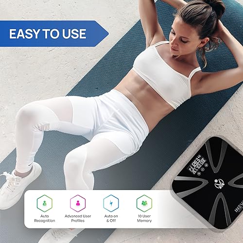 Miniatura 7 de INEVIFIT Báscula de analizador corporal y báscula de cocina digital, paquete de fitness, composición corporal completa y solución de seguimiento