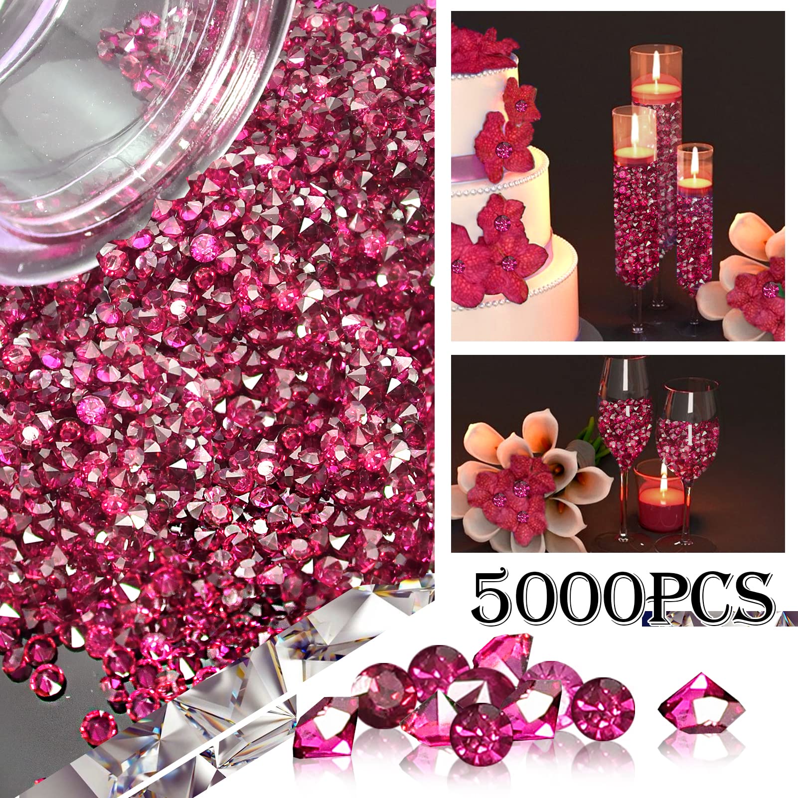 TOAOB 5000 Pezzi Cristalli Acrilici Blu Diamante 3mm - Per Decorazione Vasi, Matrimoni, Feste E Artigianato - Foto 8