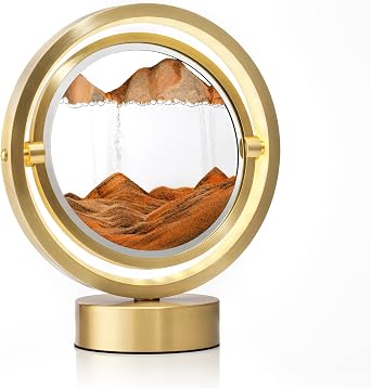 Auraglow Sandscape Touch Lamp Gold, 3D Moving Sand Art with Light
