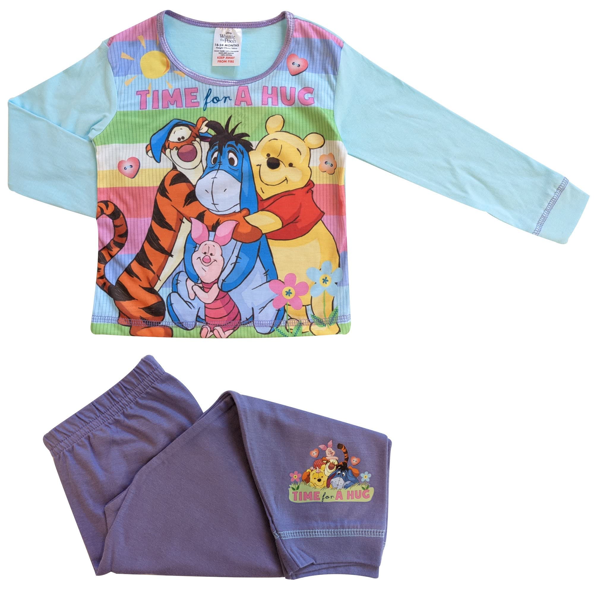 Disney Girls Blue Winnie The Pooh Pyjamas Tigger Eeyore Piglet (2-3 Years) Turquoise