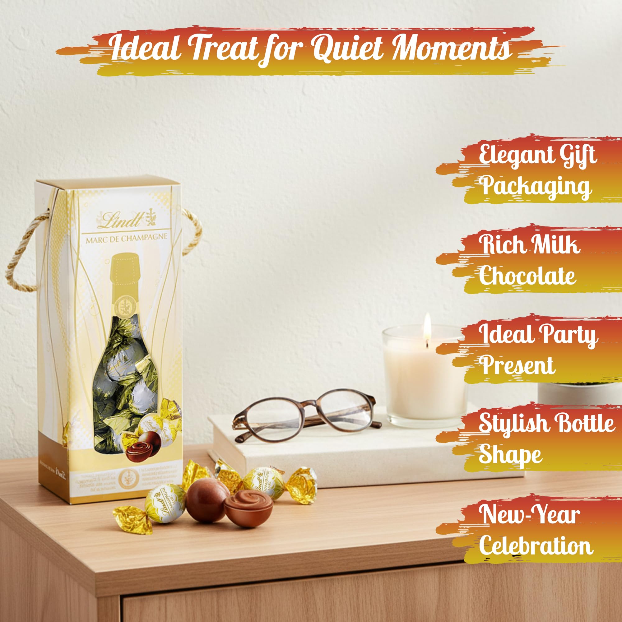 Topline Lindt Champagne Chocolates Gift Box – 350g Milk Chocolate