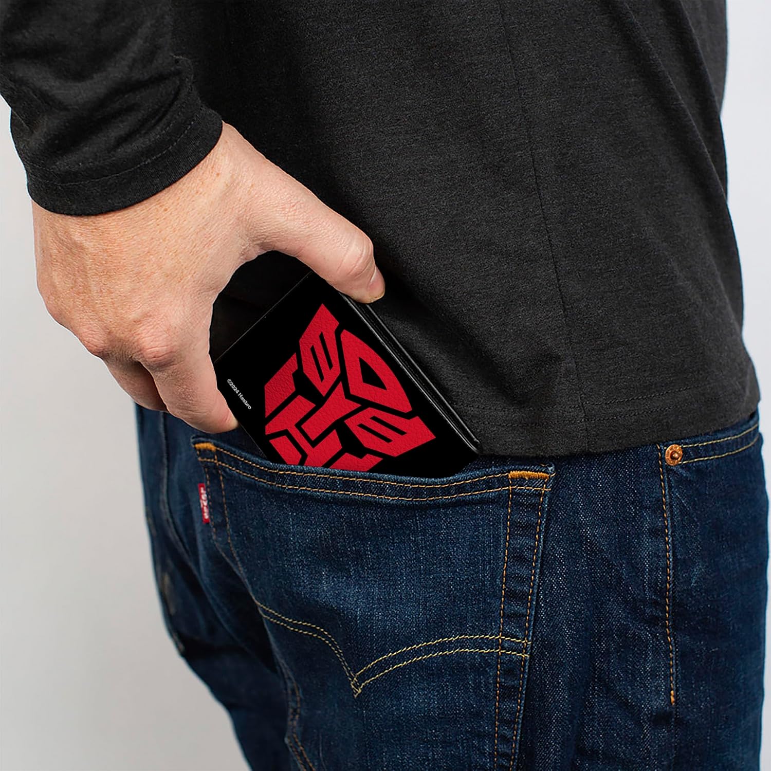 Buckle-Down Hasbro Wallet, Bifold, Transformers Autobot Shield Black Red, Vegan Leather