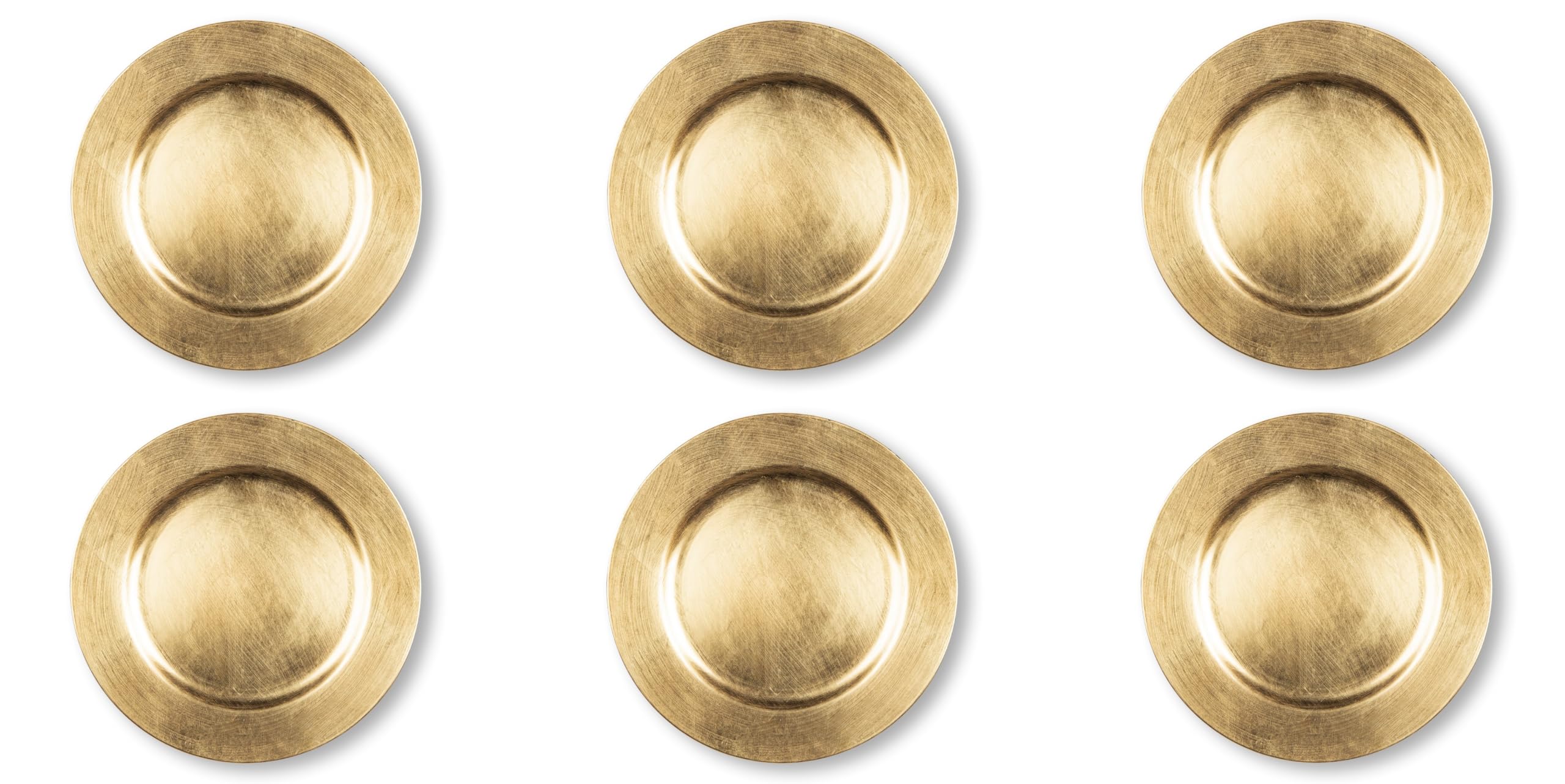 Excelsa Gold Set of 6 Placemats, PP Plastic, Reusable, Diameter 33 cm, Diametro 33 Cm