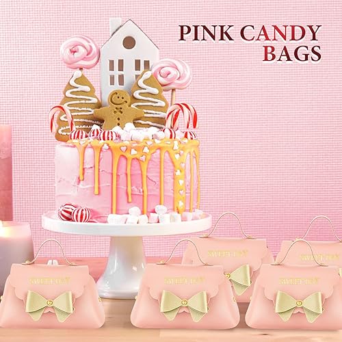 Miniatura 6 de Dandat 24 cajas de regalo de piel sintética con lazo, cajas de regalo reutilizables de 5 x 3 pulgadas, cajas de regalo de dulces con lazo, mini