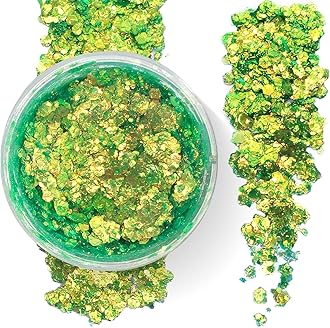 Mermaid Green - Color Shift Holographic Body Glitter Gel for Body, Face, Hair - Vegan & Cruelty Free - Electric Bliss Beauty (Green)