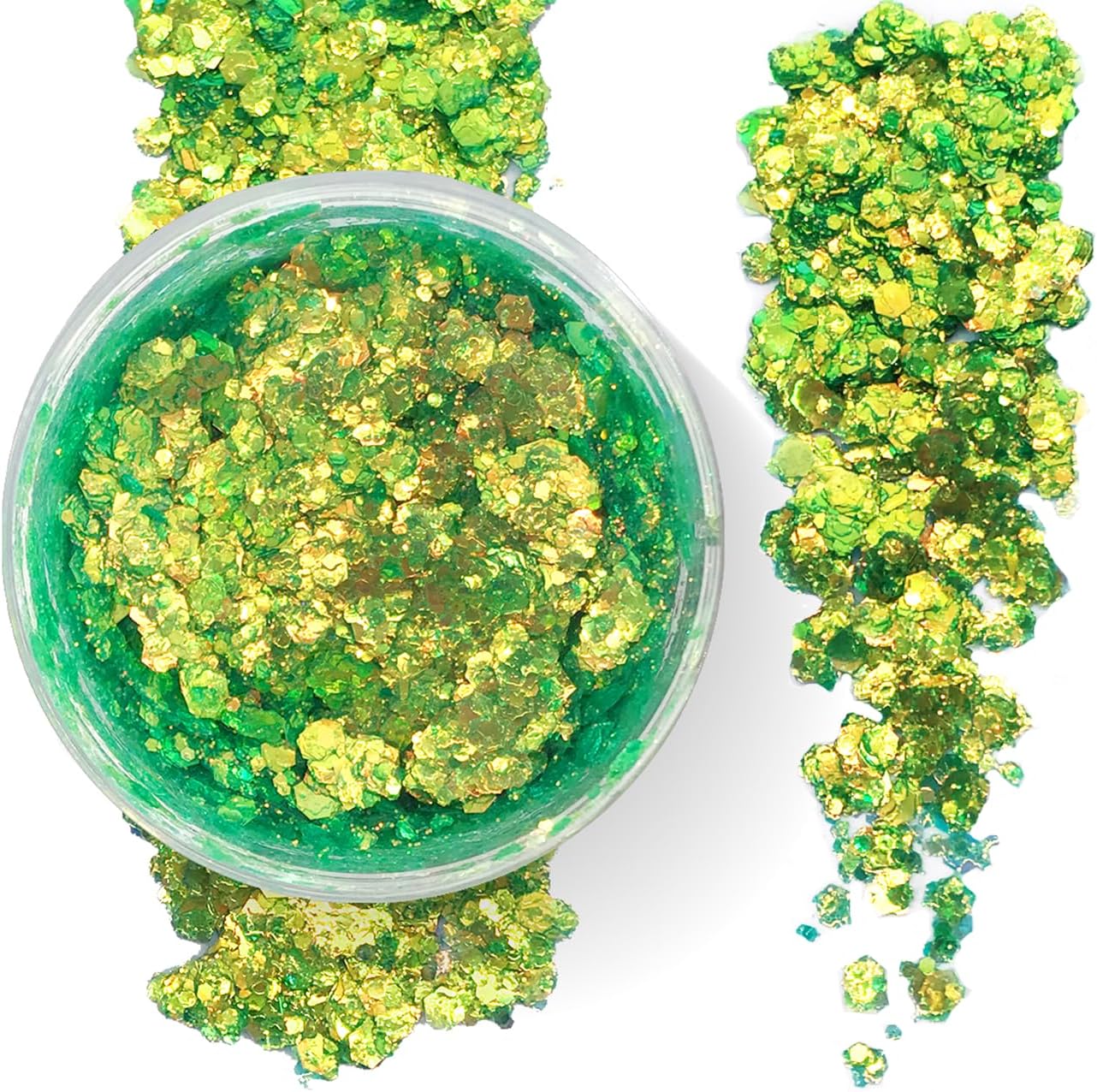 Mermaid Green - Color Shift Holographic Body Glitter Gel for Body, Face, Hair - Vegan & Cruelty Free - Electric Bliss Beauty (Green)