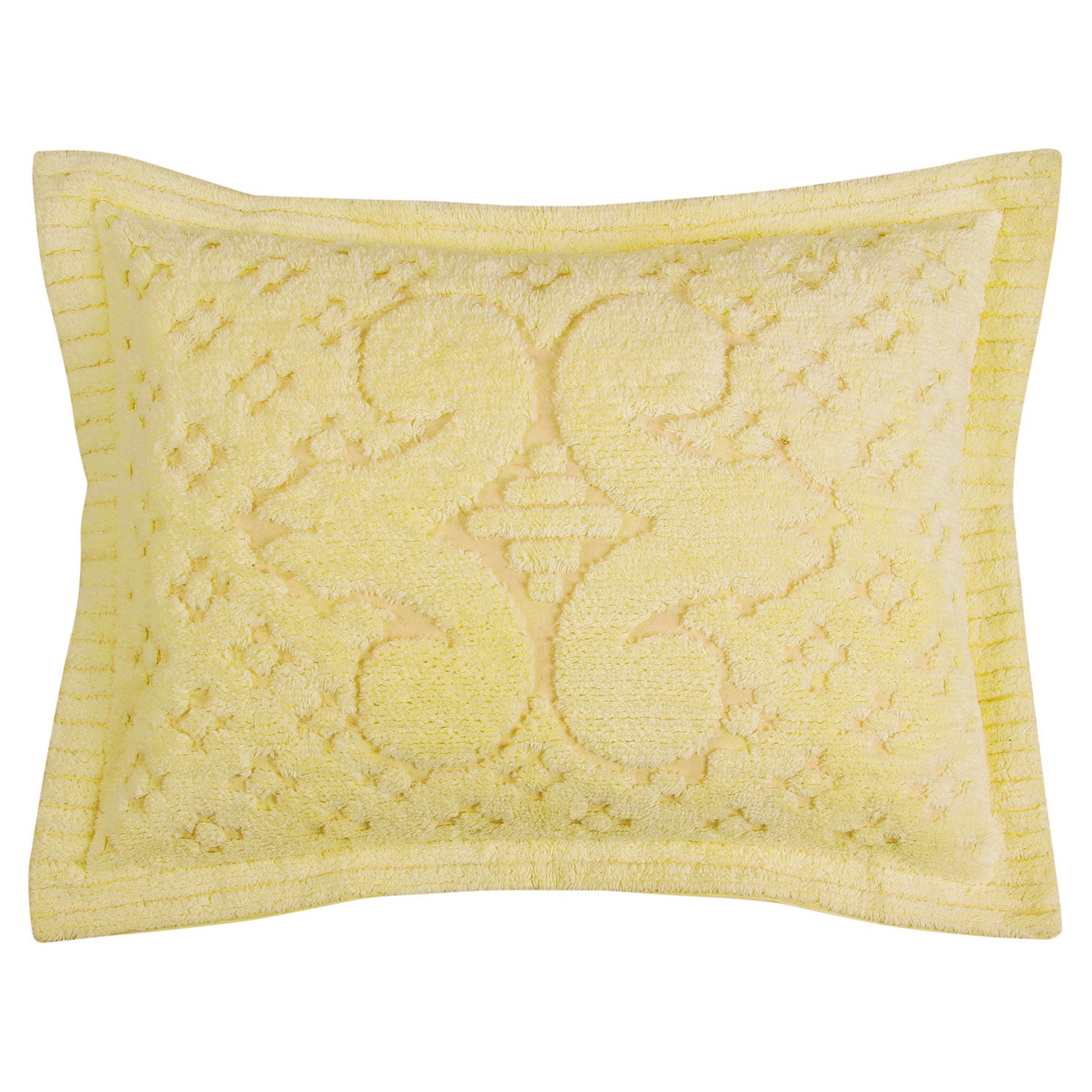 Better Trends Yellow Standard Sham 100% Cotton Chenille Bedspread Sham, Soft and Cozy Tufted Tumble Dry (21x27 Std Sham) Ashton Collection
