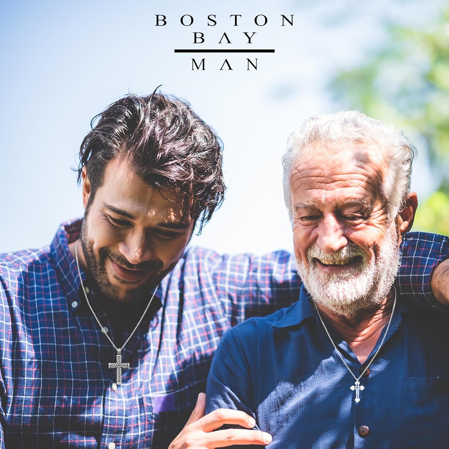 Boston Bay Men's 2" Textured Rope Cross Pendant Necklace – Waterproof 316L Oxidized Stainless Steel on 24" Chain, Cable-Inspired Design - Image 7