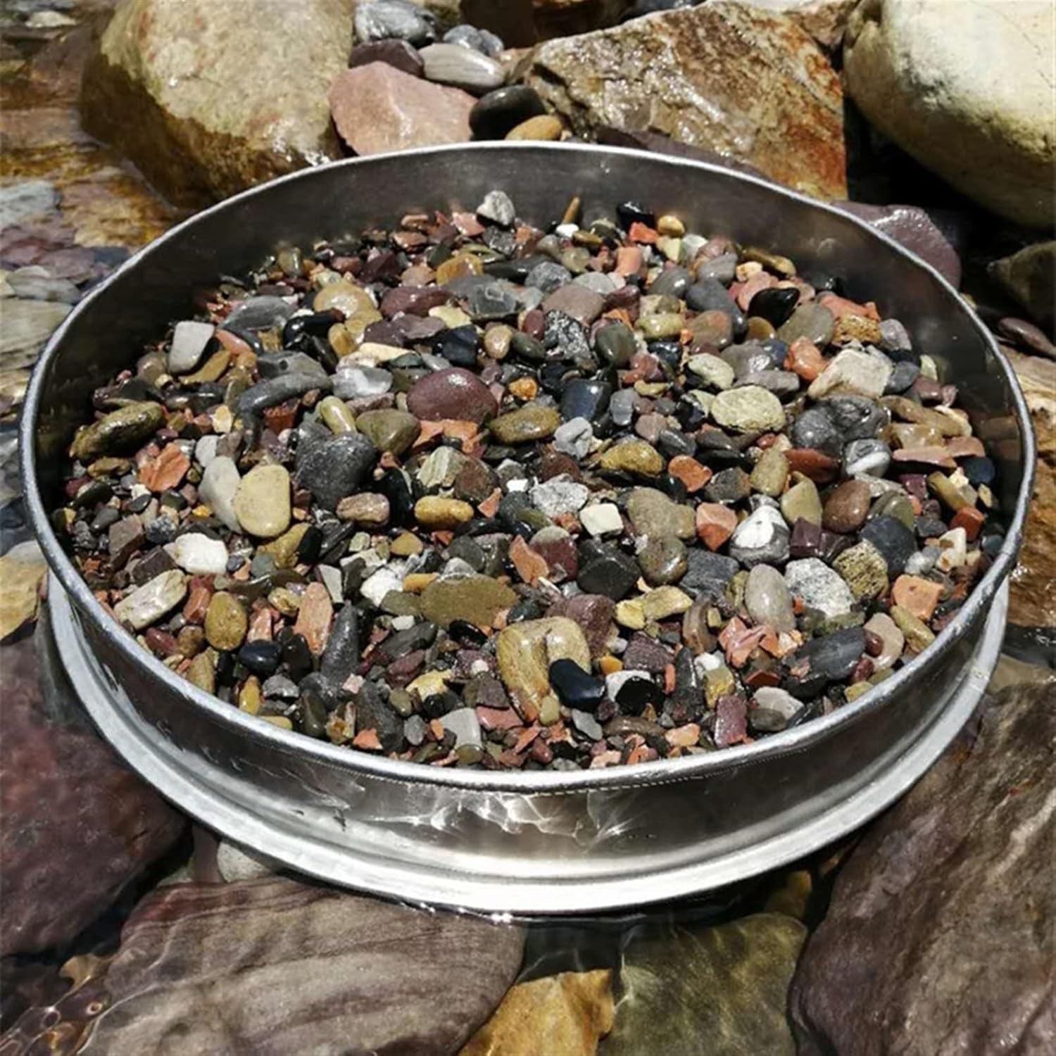 Room Decoration 100g Natural Stream Sand Aquarium Substrate Landscaping Decorative Small Stones Fish Tank Aquarium Decoration Stone(Color:5-30mm)