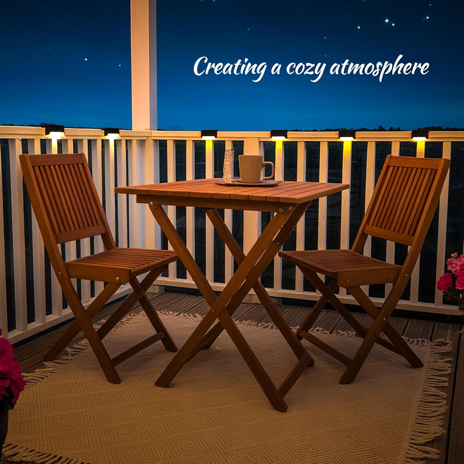 Solar Deck Lights Outdoor 16 Pack Black, Solar Step Lights Waterproof Led Light for Outside Stair,Fence,Yard,Garden,Patio,and Pathway(Warm White)