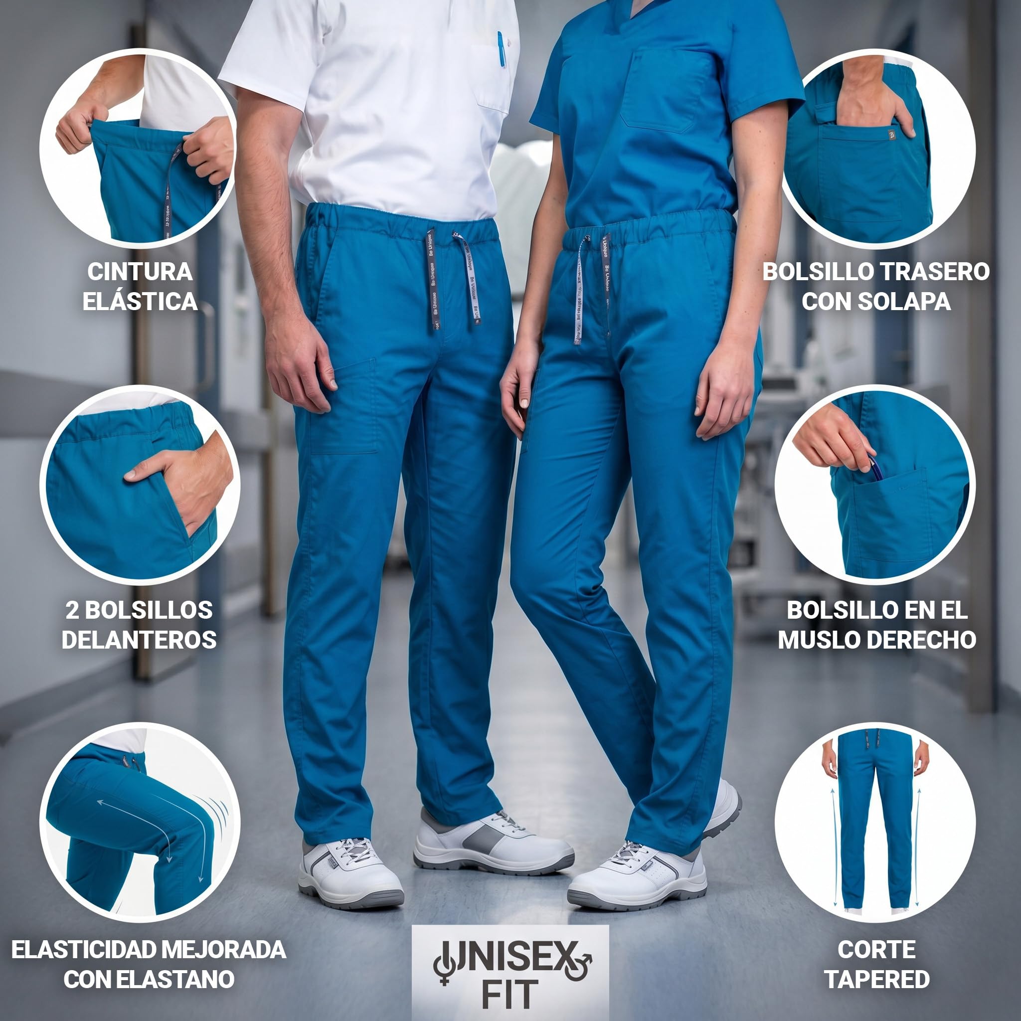 DINOZAVR Pantalones médicos Unisex Tony, Pantalones de Chef, Pantalones de Trabajo elásticos, Pantalones de enfermería con Spandex