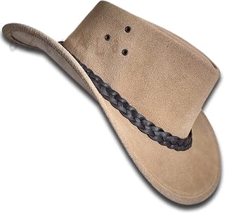 Hat Suede Leather Cowboy Men Women Australian Outback Western Aussie Black Brown HL32 Flinders