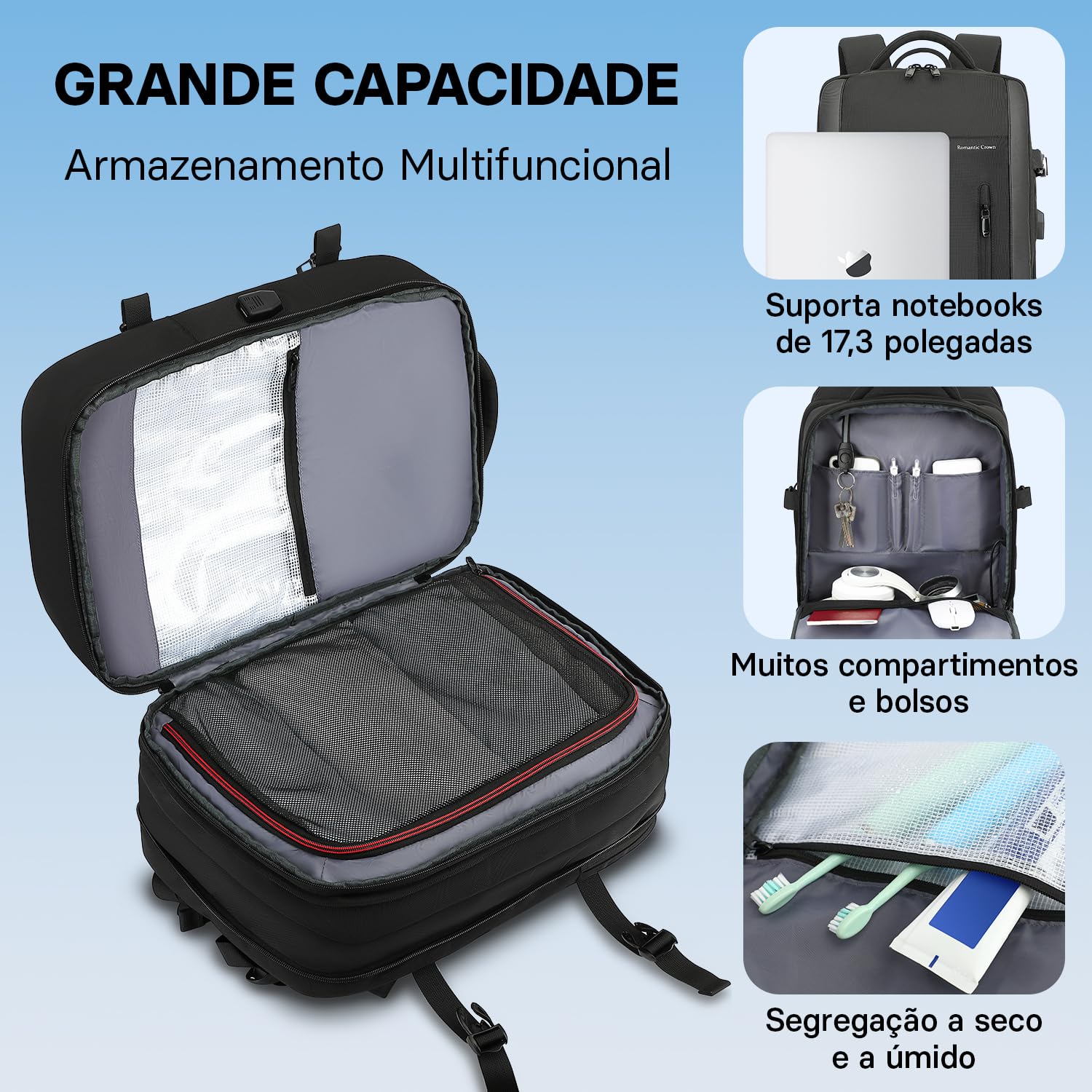 Mochila de Viagem Expansivel Masculina Feminina, Mochila Para Notebook Executiva Impermeável Reforçada Cabo USB,Mochilas Trabalho Escola Viagens Presente em promoção! Veja a oferta e mais achadinhos de Bolsas 5 Hoje é o melhor dia para comprar Mochila de Viagem Expansivel Masculina Feminina, Mochila Para Notebook Executiva Impermeável Reforçada Cabo USB,Mochilas Trabalho Escola Viagens Presente com aquele preço maroto! Promoção! Aproveite a oferta! 5