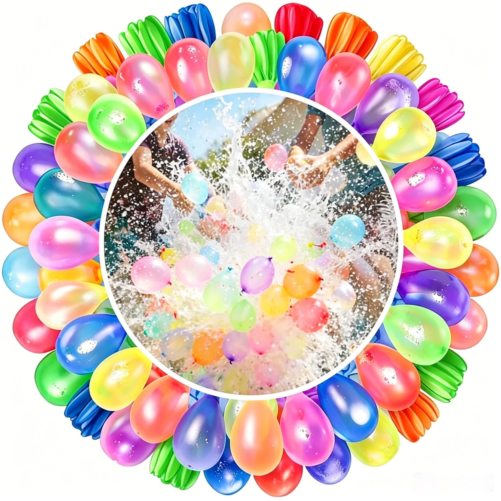 Water Bombs, 108 Multi-Color Water Balloon, Self-Sealing Water Ballons Set for Outdoor Activities, Pool Party Fun, Backyard Water Fights, Summer Celebrations, Friends Gatherings